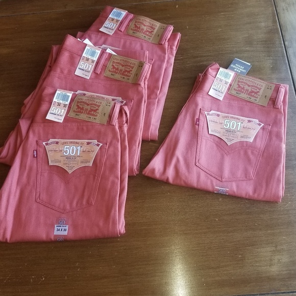 Levi's 501 Shrink-to-Fit button-fly jeans - coral - Picture 4 of 8
